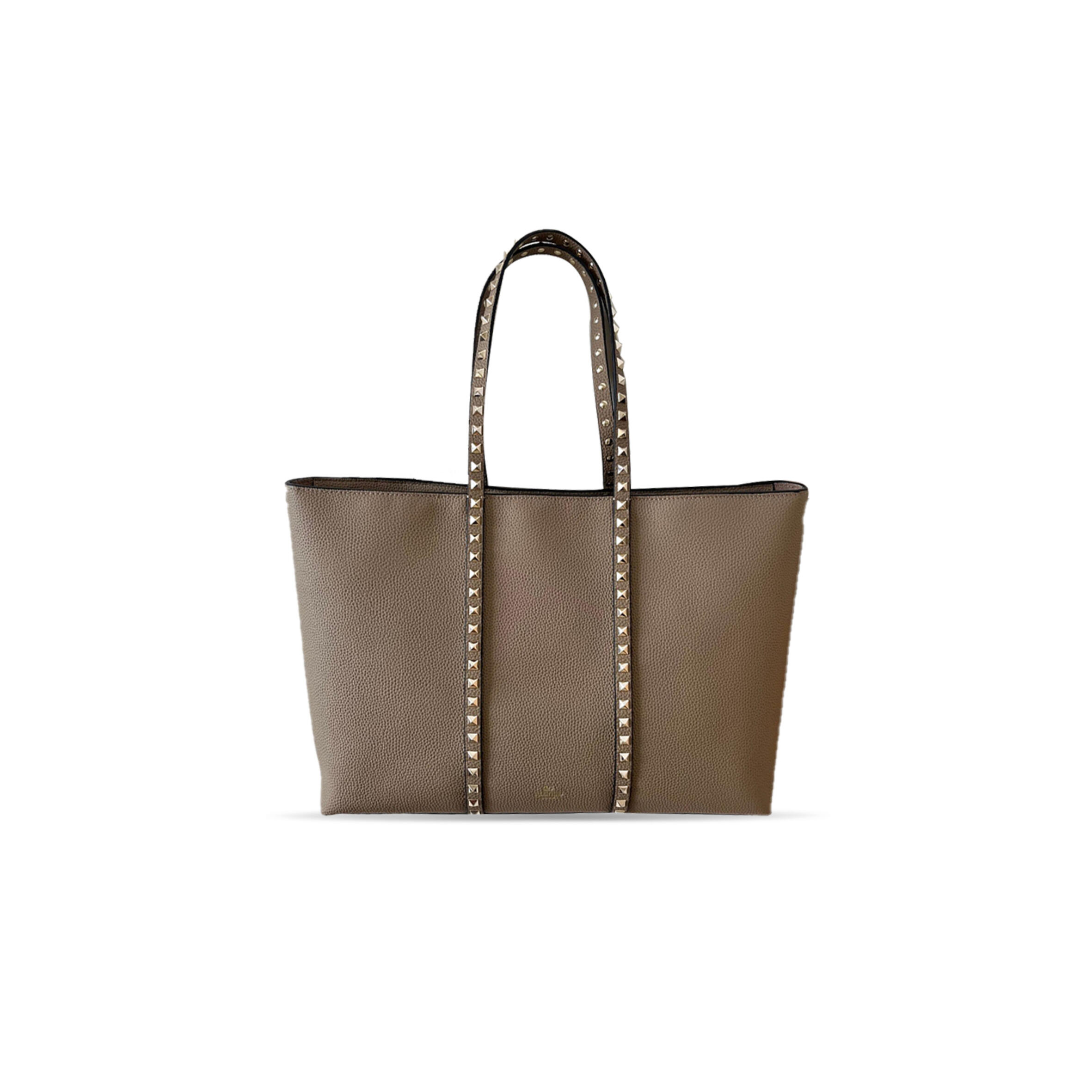 Va1e*ntin0 garavani rockstud shopping bag in grainy calfskin 5w0b0q67vsf0no (37*27*12cm)